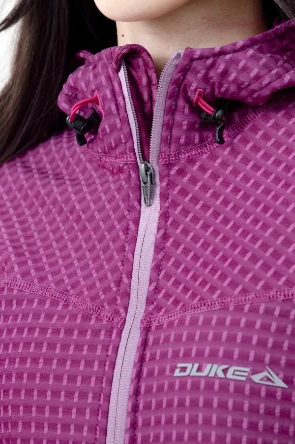 Campera Grid Fleece Basic Rosa - Imagen 5