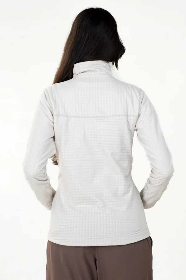 Campera Grid Fleece Basic Blanca - Imagen 4