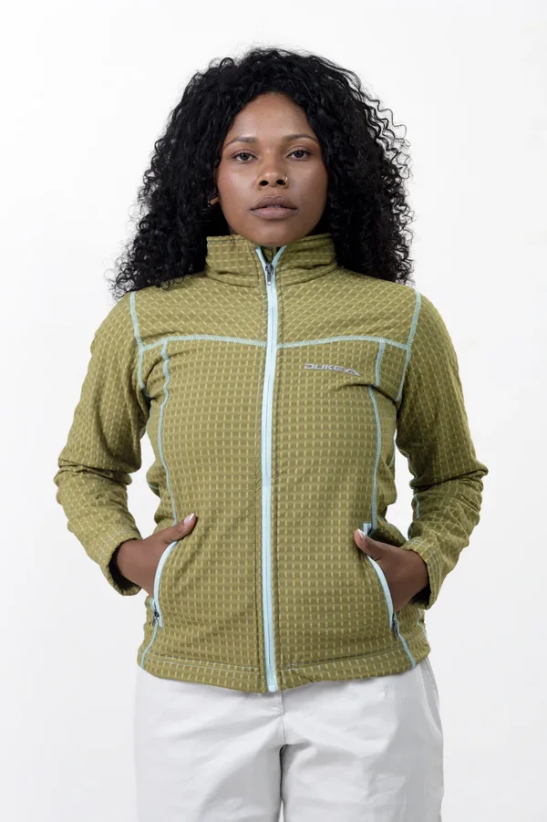 Campera Grid Fleece Basic Verde - Imagen 2