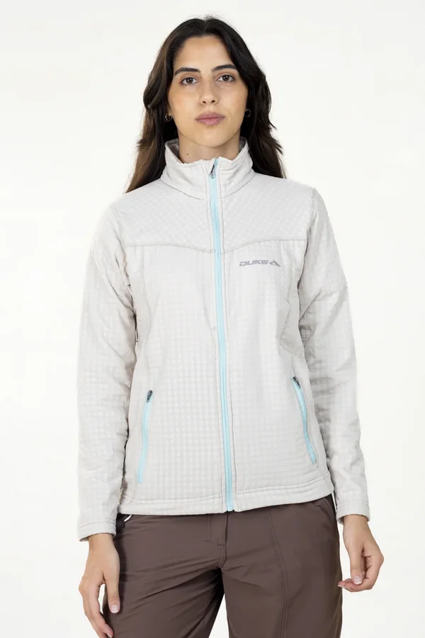 Campera Grid Fleece Basic Blanca