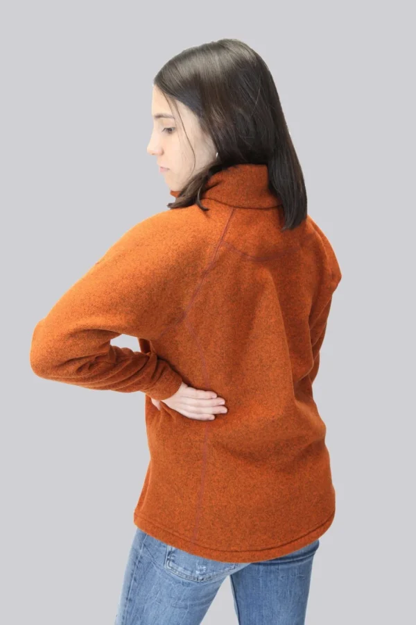 Buzo Sweater Fleece Basic Naranja - Imagen 3