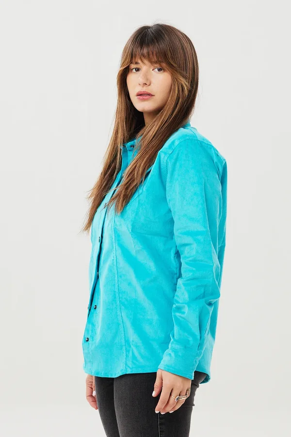 Camisa Corderoy Lady Light Blue - Imagen 5