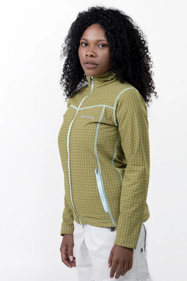 Campera Grid Fleece Basic Verde - Imagen 6