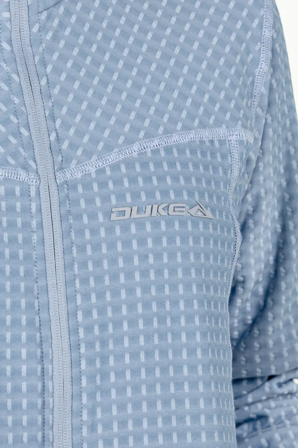 Campera Grid Fleece Basic Celeste - Imagen 7