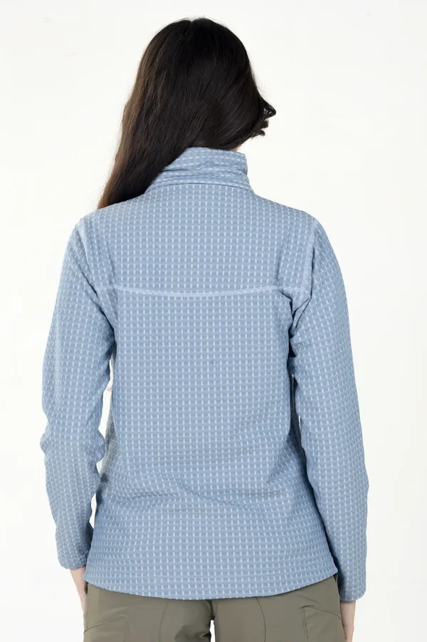 Campera Grid Fleece Basic Celeste - Imagen 4