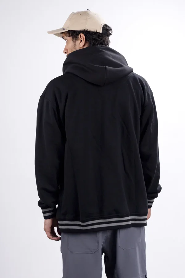 Campera City Jersey con Capucha Negro - Imagen 3