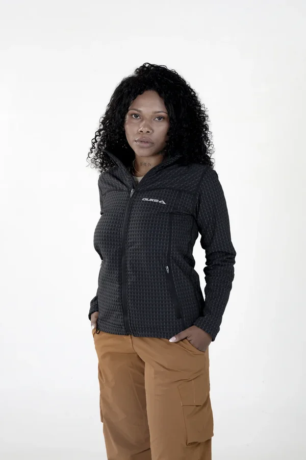 Campera Grid Fleece Basic Negra