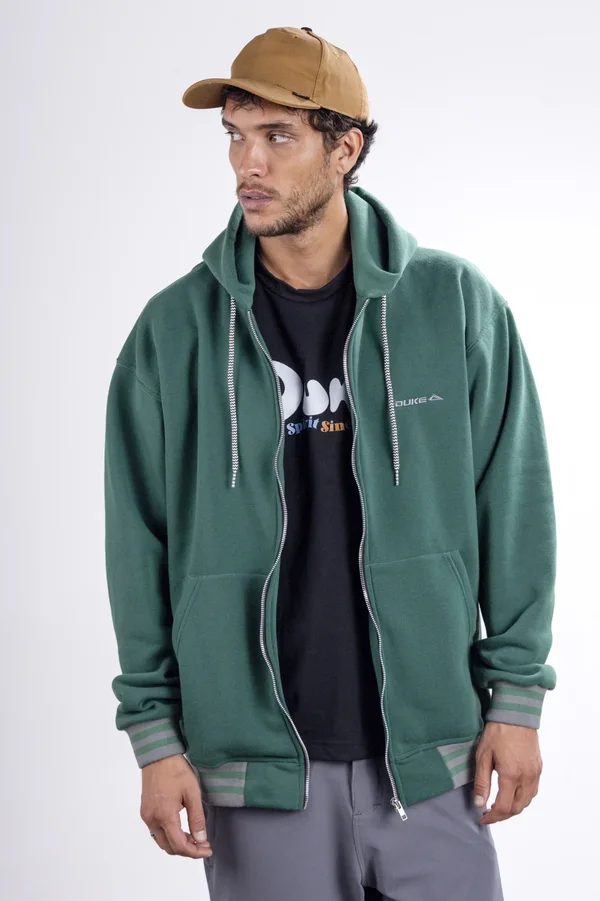 Campera City Jersey con Capucha Verde - Imagen 3