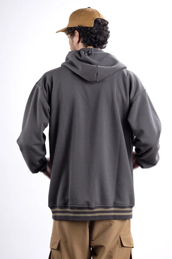 Campera City Jersey con Capucha Gris Oscuro - Imagen 3