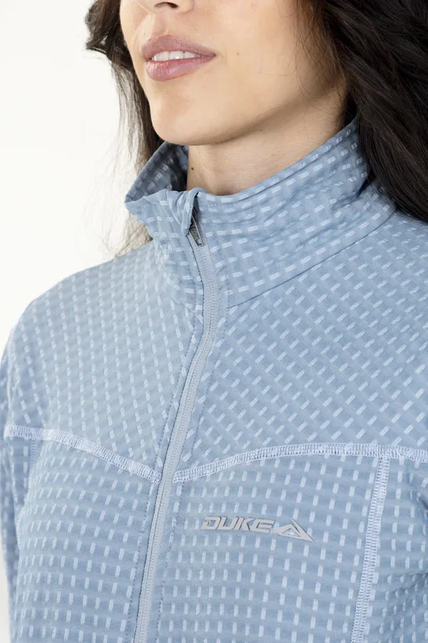 Campera Grid Fleece Basic Celeste - Imagen 8