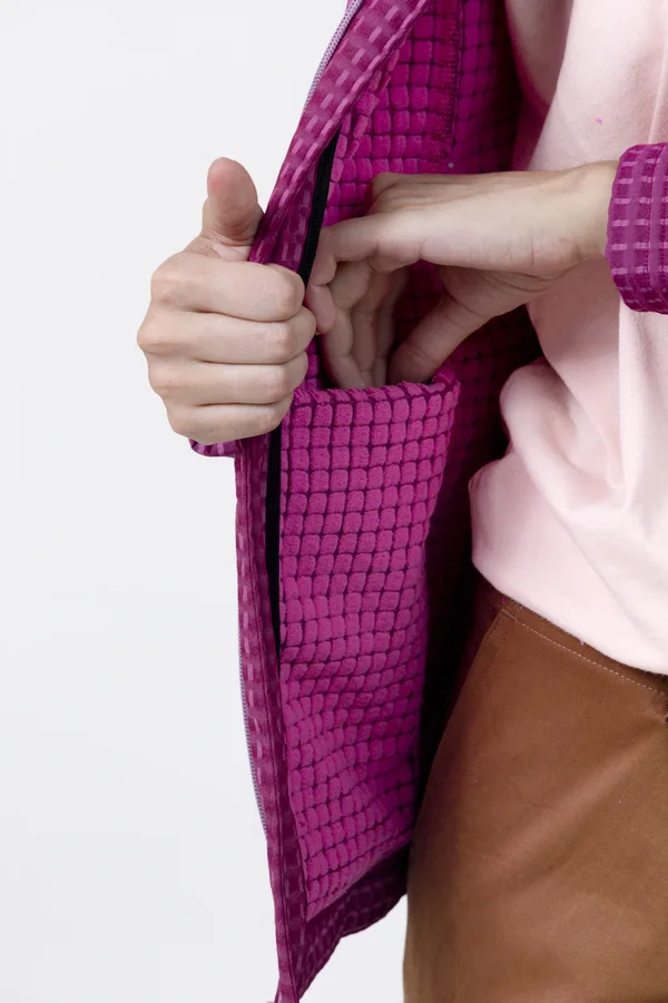 Campera Grid Fleece Basic Rosa - Imagen 10