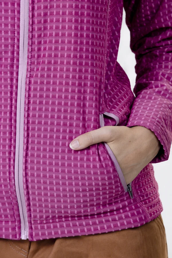 Campera Grid Fleece Basic Rosa - Imagen 4