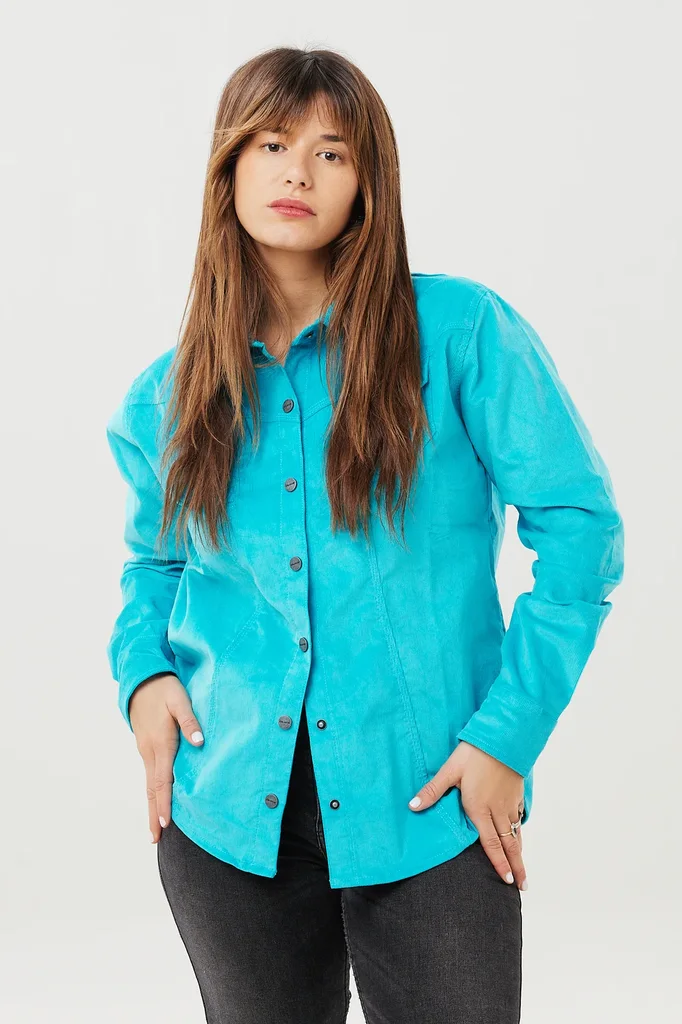 Camisa Corderoy Lady Light Blue