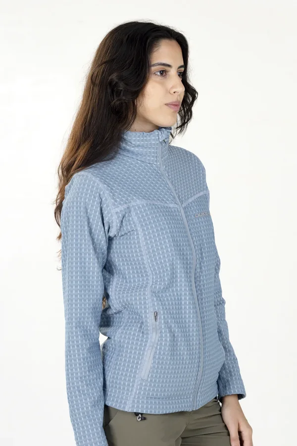 Campera Grid Fleece Basic Celeste - Imagen 2