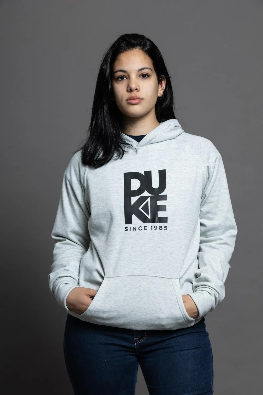Buzo Hoodie Gris Claro