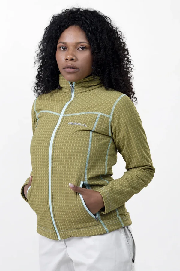 Campera Grid Fleece Basic Verde - Imagen 3