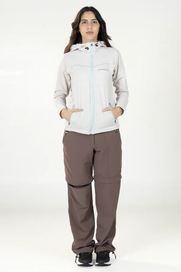 Campera Grid Fleece Capucha Blanca - Imagen 2