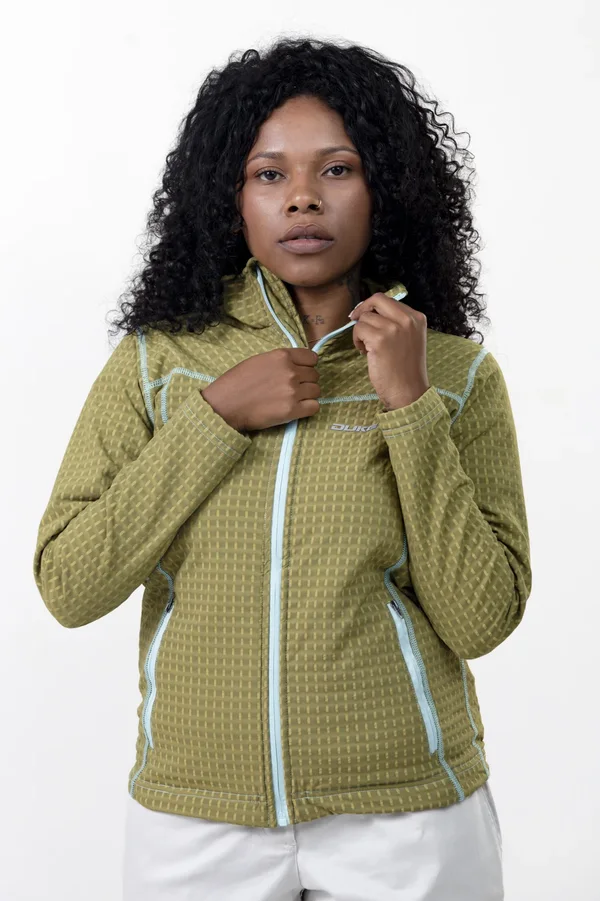 Campera Grid Fleece Basic Verde - Imagen 4
