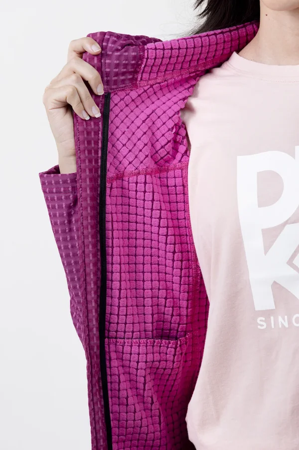 Campera Grid Fleece Basic Rosa - Imagen 6