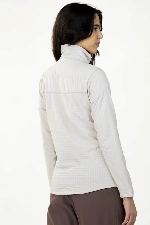 Campera Grid Fleece Basic Blanca - Imagen 5