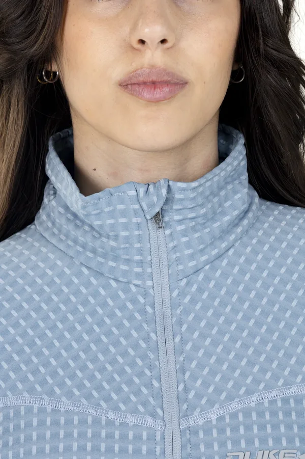 Campera Grid Fleece Basic Celeste - Imagen 5
