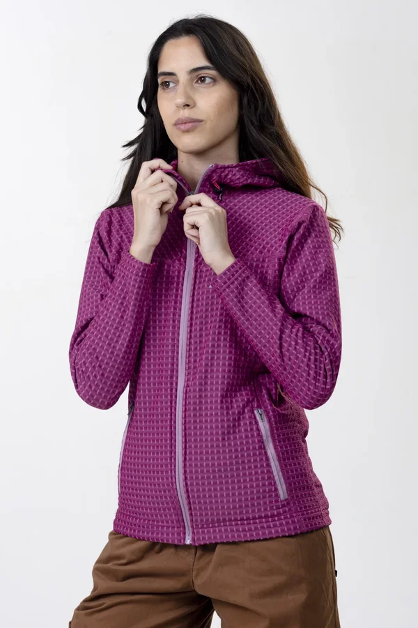 Campera Grid Fleece Basic Rosa - Imagen 2
